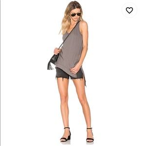 Mother Teaser Slit Shorts 26 Guilty Pleasures Gray